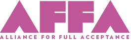 Light purple AFFA logo in large block type