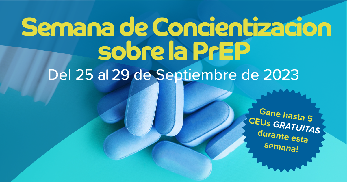 PreP banner with blue pills and blue background for September 28, 2023