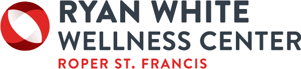 Ryan White Wellness Center: Roper St. Francis in block type with sphere on the left