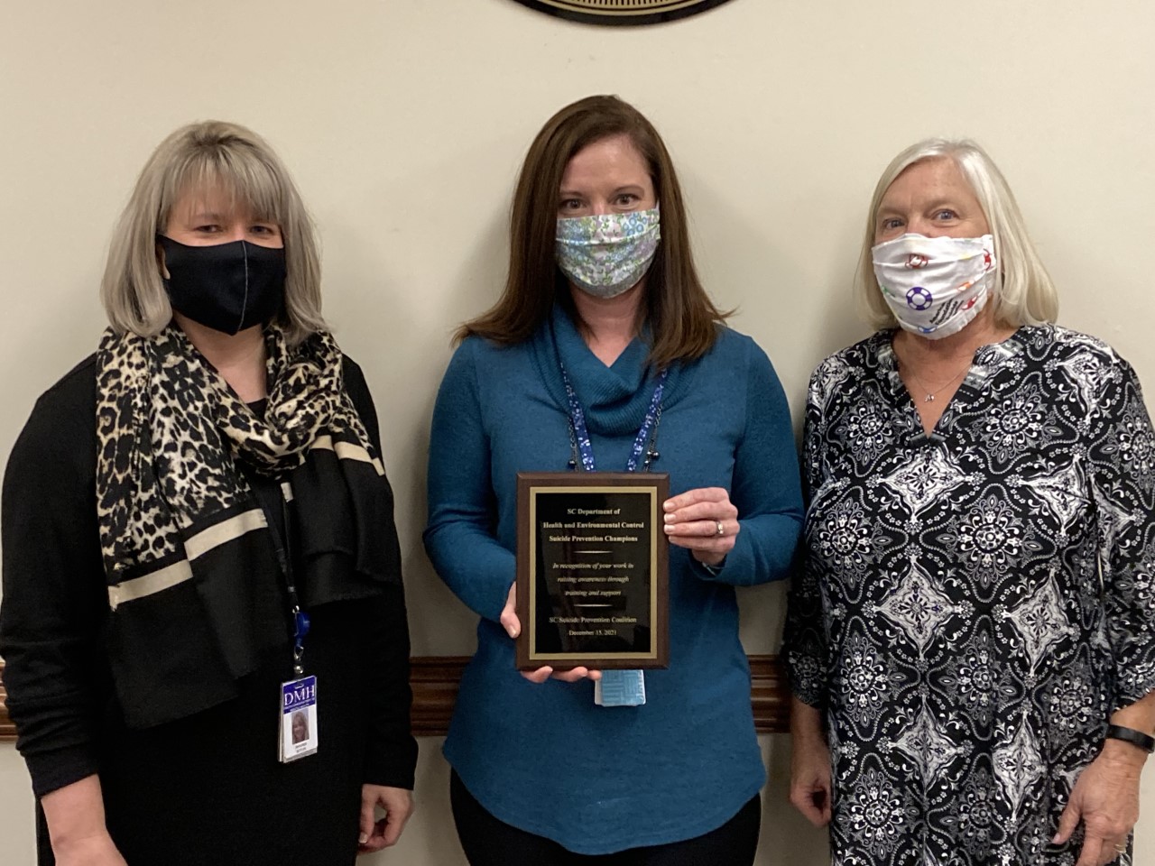 Pictured above from left to right: Jennifer Butler (SC Dept. of Mental Health), Kacey Schmitt, and Vanessa Riley.
